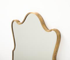 Gio Ponti Italian Mid Century Modern Mirror Brass Frame and Bevelled Edge 1950 s - 3567767