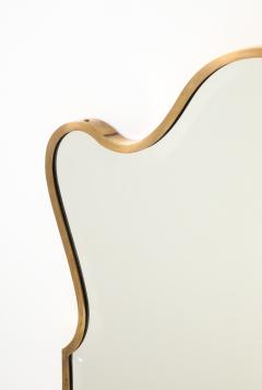 Gio Ponti Italian Mid Century Modern Mirror Brass Frame and Bevelled Edge 1950 s - 3567769