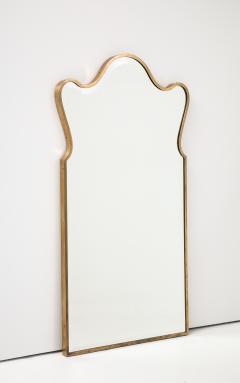 Gio Ponti Italian Mid Century Modern Mirror Brass Frame and Bevelled Edge 1950 s - 3567772