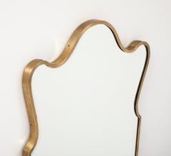 Gio Ponti Italian Mid Century Modern Mirror Brass Frame and Bevelled Edge 1950 s - 3567774