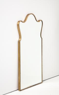 Gio Ponti Italian Mid Century Modern Mirror Brass Frame and Bevelled Edge 1950 s - 3567775