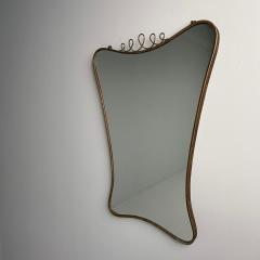 Gio Ponti Italian Mid Century Modern Organic Form Wall Mirror Brass Italy 1950s - 3849660