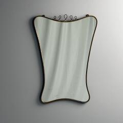 Gio Ponti Italian Mid Century Modern Organic Form Wall Mirror Brass Italy 1950s - 3849662