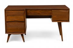 Gio Ponti Italian Mid Century Walnut Ponti Style Desk - 4273278