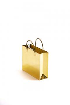 Gio Ponti Italian Midcentury Brass Shopping Bag Tote in the Manner of Gio Ponti circa 1950 - 1976491