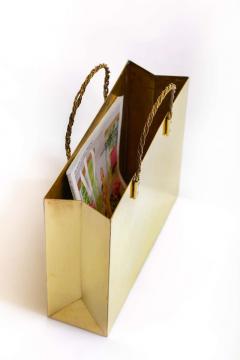Gio Ponti Italian Midcentury Brass Shopping Bag Tote in the Manner of Gio Ponti circa 1950 - 1976493