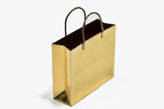 Gio Ponti Italian Midcentury Brass Shopping Bag Tote in the Manner of Gio Ponti circa 1970 - 4107476