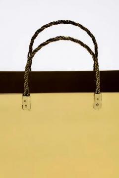 Gio Ponti Italian Midcentury Brass Shopping Bag Tote in the Manner of Gio Ponti circa 1970 - 4107484
