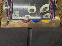 Gio Ponti Italian Modern Brass And Enamel Mirror - 4377853