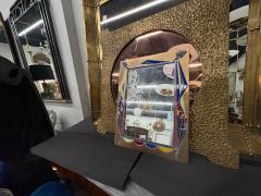 Gio Ponti Italian Modern Brass And Enamel Mirror - 4377888