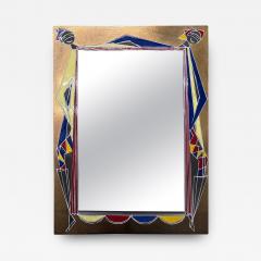 Gio Ponti Italian Modern Brass And Enamel Mirror - 4379314