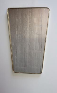Gio Ponti Italian Modern Contour Wall Mirror with Beaded Brass Frame after Gio Ponti - 4117466