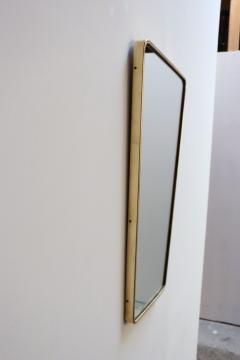 Gio Ponti Italian Modern Contour Wall Mirror with Beaded Brass Frame after Gio Ponti - 4117469