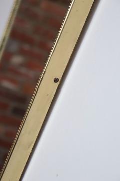 Gio Ponti Italian Modern Contour Wall Mirror with Beaded Brass Frame after Gio Ponti - 4117472