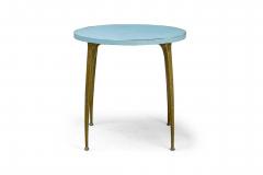 Gio Ponti Italian Modern Enameled Wood Brass Center Breakfast Table Style of Ponti - 4274286