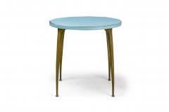 Gio Ponti Italian Modern Enameled Wood Brass Center Breakfast Table Style of Ponti - 4274287