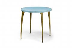 Gio Ponti Italian Modern Enameled Wood Brass Center Breakfast Table Style of Ponti - 4274288