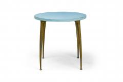 Gio Ponti Italian Modern Enameled Wood Brass Center Breakfast Table Style of Ponti - 4274289
