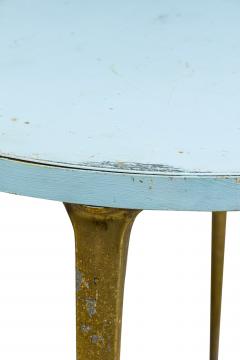 Gio Ponti Italian Modern Enameled Wood Brass Center Breakfast Table Style of Ponti - 4274290