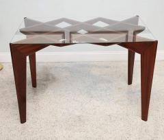 Gio Ponti Italian Modern Mahogany and Glass Dining Table Gio Ponti - 4702928