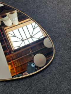 Gio Ponti Italian Modern Oval Wall Mirror with Brass Frame after Gio Ponti - 4140849