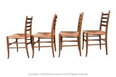 Gio Ponti Italian Rush Seat Ladder Back Walnut Chairs in the Style of Gio Ponti - 3021288