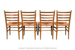 Gio Ponti Italian Rush Seat Ladder Back Walnut Chairs in the Style of Gio Ponti - 3021289
