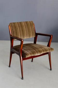 Gio Ponti Italian armchair pair Attributed to Gio Ponti in Original Velvet - 3625843