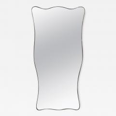 Gio Ponti Large Italian Modern Gio Ponti Inspired Brass Mirror - 4619064