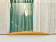 Gio Ponti Large Trapezoidal Golden Wall Mirror With Engraved Diamond Pattern Austria - 4662524