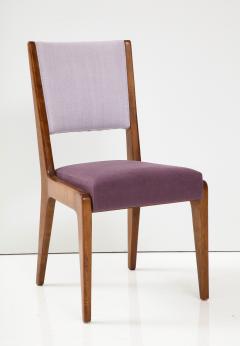 Gio Ponti Linen Upholstered Oak Chair by Gio Ponti Italy c 1950s - 2950711