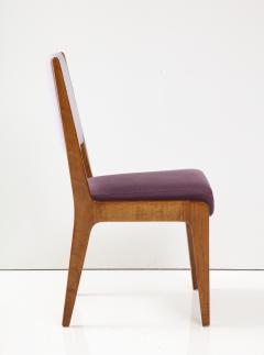 Gio Ponti Linen Upholstered Oak Chair by Gio Ponti Italy c 1950s - 2950714