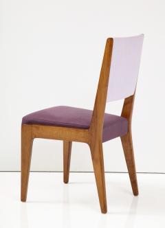 Gio Ponti Linen Upholstered Oak Chair by Gio Ponti Italy c 1950s - 2950723