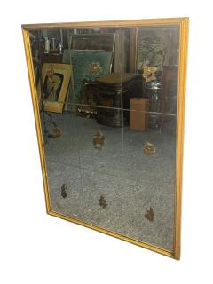Gio Ponti MODERNE ITALIAN ETCHED MIRROR WITH BRASS ANIMALS FLOWERS IN GILT WOOD FRAME - 4496484