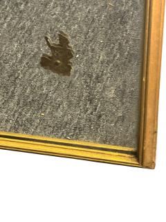 Gio Ponti MODERNE ITALIAN ETCHED MIRROR WITH BRASS ANIMALS FLOWERS IN GILT WOOD FRAME - 4496490