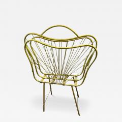 Gio Ponti MODERNIST ITALIAN MID CENTURY BRASS MAGAZINE RACK IN THE MANNER OF GIO PONTI - 4440546