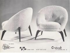 Gio Ponti Magnificent Pair Jack Sherman for Chaircraft of California Pom Pom Chairs - 3397096