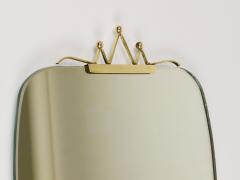 Gio Ponti Mid Century Brass Crown Wall Mirror Gio Ponti Style Italy 1940s - 4281906