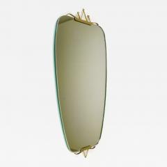 Gio Ponti Mid Century Brass Crown Wall Mirror Gio Ponti Style Italy 1940s - 4287716