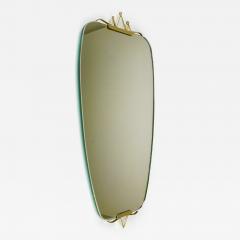 Gio Ponti Mid Century Brass Crown Wall Mirror Gio Ponti Style Italy 1940s - 4319728