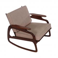 Gio Ponti Mid Century Italian Modern Sculptural Rocking Chair in Walnut after Gio Ponti - 2428081