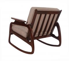 Gio Ponti Mid Century Italian Modern Sculptural Rocking Chair in Walnut after Gio Ponti - 2428083