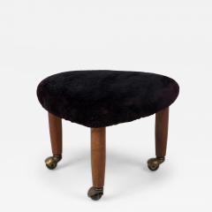 Gio Ponti Mid Century Italian Modern Triangular Black Upholstered Footstool manner of Gio - 4728861