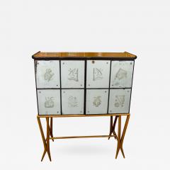 Gio Ponti Mid Century Mirrored Bar in the Style of Gio Ponti - 414157