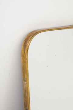 Gio Ponti Mid Century Modern Brass Framed Mirror in the style of Gio Ponti Italy 1950 - 4177931
