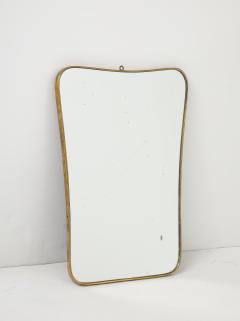 Gio Ponti Mid Century Modern Brass Framed Mirror in the style of Gio Ponti Italy 1950 - 4177933