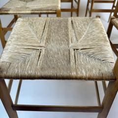 Gio Ponti Mid Century Modern Set of Six Ash Wood 699 Superleggera Chairs by Gio Ponti - 3343449