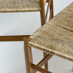 Gio Ponti Mid Century Modern Set of Six Ash Wood 699 Superleggera Chairs by Gio Ponti - 3343450