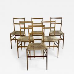 Gio Ponti Mid Century Modern Set of Six Ash Wood 699 Superleggera Chairs by Gio Ponti - 3344697