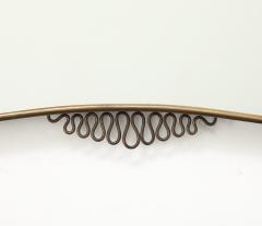 Gio Ponti Midcentury Italian Brass Wall Mirror Scroll Top Bottom in Style of Gio Ponti - 4479417